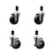 Service Caster 3.5'' Soft Rubber Wheel Swivel 1-3/8'' Expanding Stem Caster Set 2 Brakes, 4PK SCC-EX20S3514-SRS-2-TLB-2-138 - alternate 1